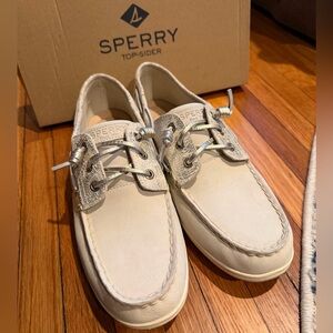 Sperry Women's - Size 12 - Cream Leather Boat Shoes